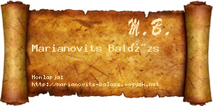 Marianovits Balázs névjegykártya