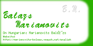 balazs marianovits business card